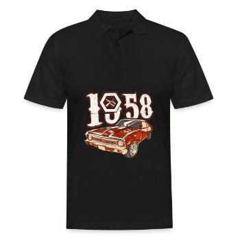 65. GEBURTSTAG OLDTIMER 1958 - Männer Poloshirt - Schwarz - Vorne - Kai (181cm)