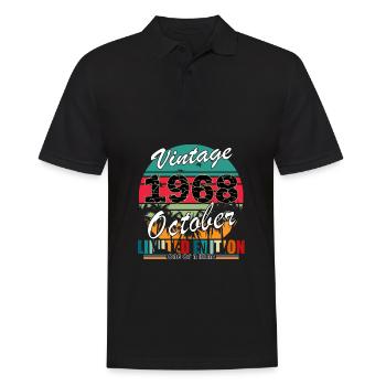 55th Birthday Year October 1968 Original 1968 - Men's Polo Shirt - black - Front - Kai (181cm)