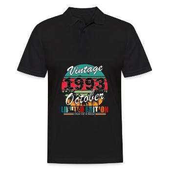 30th Birthday Year October 1993 Original 1993 - Men's Polo Shirt - black - Front - Kai (181cm)
