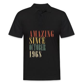 Octobre 1968 Anniversaire Octobre 1968 Octobre - Polo Homme - noir - Devant - Kai (181cm)