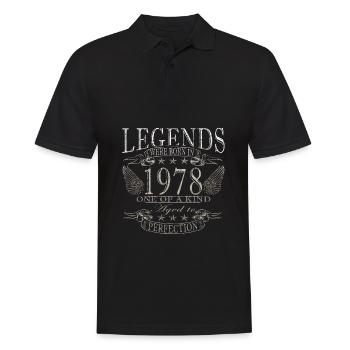 1978 Vintage Anniversaire Année de naissance 1978 Cadeau - Polo Homme - noir - Devant - Kai (181cm)