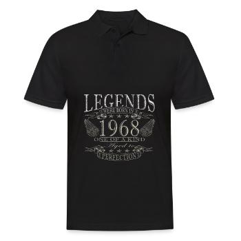 1968 Vintage Anniversaire Année de naissance 1968 Cadeau - Polo Homme - noir - Devant - Kai (181cm)