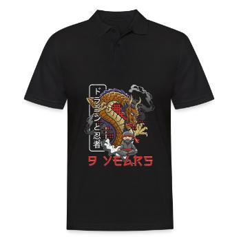 Anniversaire des enfants Ninja 9 ans Cadeau - Polo Homme - noir - Devant - Kai (181cm)