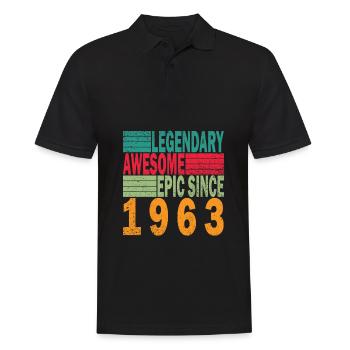 60th Birthday Vintage 1963 Vintage 1963 - Men's Polo Shirt - black - Front - Kai (181cm)