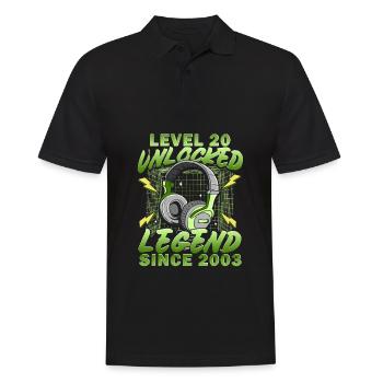 20th Birthday Gift Level 20 Complete - Men's Polo Shirt - black - Front - Kai (181cm)
