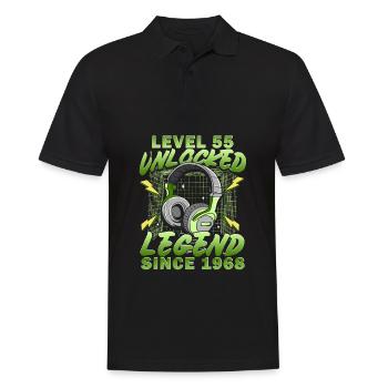 55 Birthday 55 Years Gift Level 55 Complete - Men's Polo Shirt - black - Front - Kai (181cm)