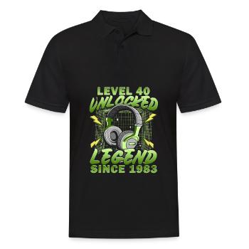 40th Birthday Level 40 Complete Gamer 40 Years - Men's Polo Shirt - black - Front - Kai (181cm)