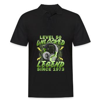 Level 50 unlocked T-Shirt level 50 complete - Men's Polo Shirt - black - Front - Kai (181cm)