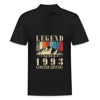 30. Geburtstag Jahrgang 1993 Vintage 1993 - Männer Poloshirt - Schwarz - Vorne - Kai (181cm)