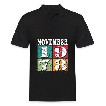 november 1978 Jahrestag november 1978 november - Männer Poloshirt - Schwarz - Vorne - Kai (181cm)