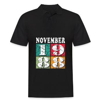 Novembre 1988 Anniversaire Novembre 1988 Novembre - Polo Homme - noir - Devant - Kai (181cm)