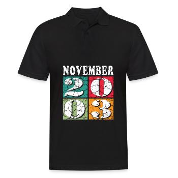 november 2003 Jahrestag november 2003 november - Männer Poloshirt - Schwarz - Vorne - Kai (181cm)