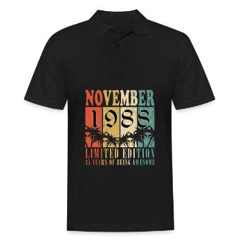 35. Geburtstag Jahrgang november 1988 Original 198 - Männer Poloshirt - Schwarz - Vorne - Kai (181cm)