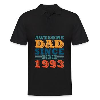 30e anniversaire Vintage novembre 1993 papa d’origine - Polo Homme - noir - Devant - Kai (181cm)