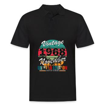 55. Geburtstag Jahrgang november 1968 Original 196 - Männer Poloshirt - Schwarz - Vorne - Kai (181cm)