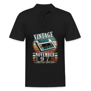 45. Geburtstag Jahrgang november 1978 Original 197 - Männer Poloshirt - Schwarz - Vorne - Kai (181cm)