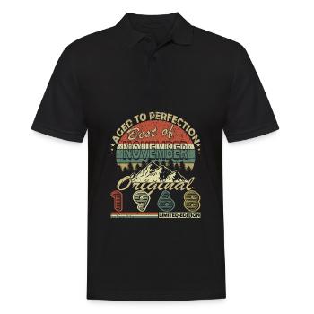 55th Birthday Vintage November 1968 Original 196 - Men's Polo Shirt - black - Front - Kai (181cm)
