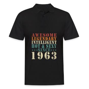 60. Geburtstag Jahrgang 1963 Vintage 1963 - Männer Poloshirt - Schwarz - Vorne - Kai (181cm)