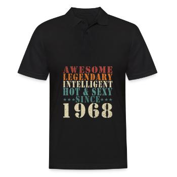 55. Geburtstag Jahrgang 1968 Vintage 1968 - Männer Poloshirt - Schwarz - Vorne - Kai (181cm)