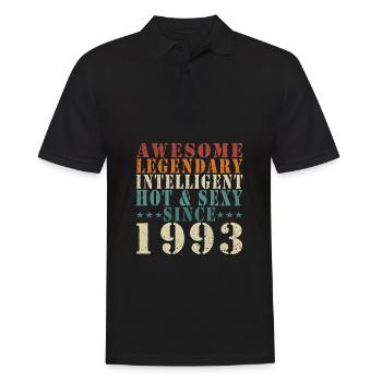 30. Geburtstag Jahrgang 1993 Vintage 1993 - Männer Poloshirt - Schwarz - Vorne - Kai (181cm)
