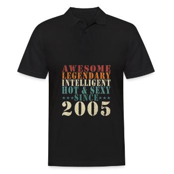 18. Geburtstag Jahrgang 2005 Vintage 2005 - Männer Poloshirt - Schwarz - Vorne - Kai (181cm)