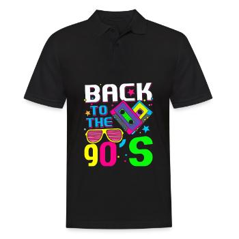 Rétro des années 90 Retour aux années 90 - Polo Homme - noir - Devant - Kai (181cm)