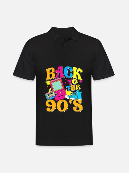 Back To The 90s 90er 90er Jahre 90er Party 90s - Männer Poloshirt - Schwarz