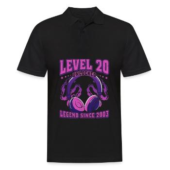 20.Geburtstag LVL20 unlocked 2003 Vintage - Männer Poloshirt - Schwarz - Vorne - Kai (181cm)