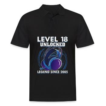 Level 18 - 18th Birthday Gaming Funny Gift - Men's Polo Shirt - black - Front - Kai (181cm)