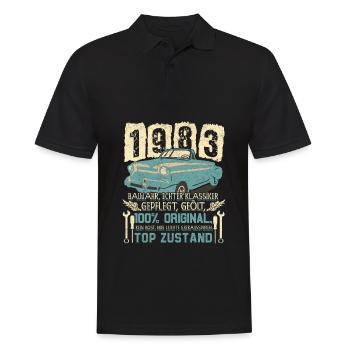 1983 Geburtstag 1983 Geboren Geburtstagsgeschenk - Männer Poloshirt - Schwarz - Vorne - Kai (181cm)