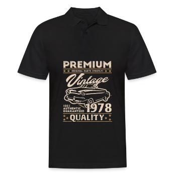 Vintage rétro 1978 anniversaire 1978 - Polo Homme - noir - Devant - Kai (181cm)