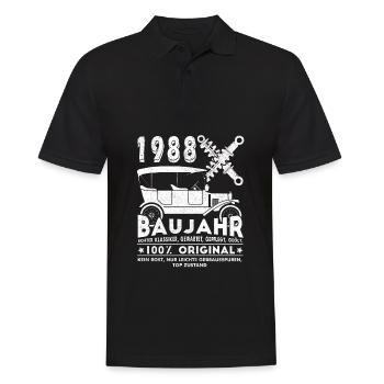 Baujahr 1988 Geburtstags Geschenk - Männer Poloshirt - Schwarz - Vorne - Kai (181cm)