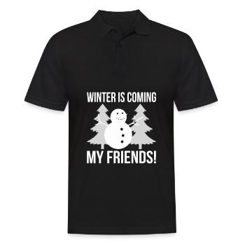 Winter snowman - Men's Polo Shirt - black - Front - Kai (181cm)