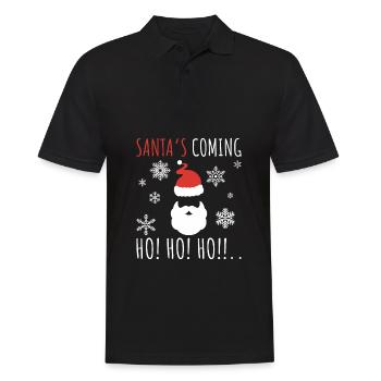 Père Noël, Christ Père Noël, Nicolas - Polo Homme - noir - Devant - Kai (181cm)