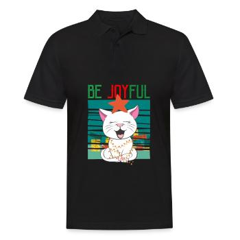 Meowy Christmas Katze Weihnachten Ugly Christmas - Männer Poloshirt - Schwarz - Vorne - Kai (181cm)
