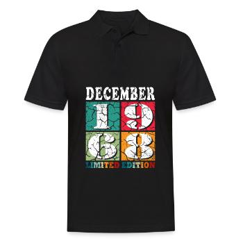Décembre 1968 Anniversaire Décembre 1968 Décembre - Polo Homme - noir - Devant - Kai (181cm)