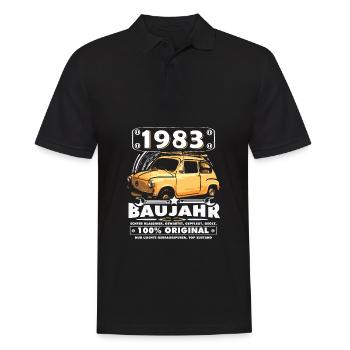 Oldtimer 1983 Baujahr – Vintage Retro Geburtstag - Männer Poloshirt - Schwarz - Vorne - Kai (181cm)