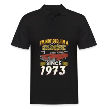 Voiture Vintage 1973 50e anniversaire Cadeau Homme - Polo Homme - noir - Devant - Kai (181cm)