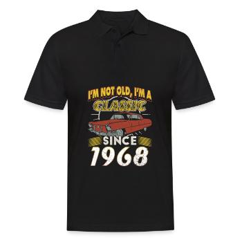 Vintage Car Year 1968 Vintage Birthday Gift - Men's Polo Shirt - black - Front - Kai (181cm)