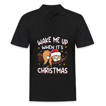 Réveille-moi quand c’est la paresse de Noël - Polo Homme - noir - Devant - Kai (181cm)