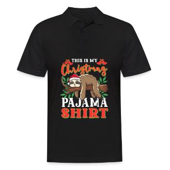 THIS IS MY CHRISTMAS PAJAMA SHIRT - Männer Poloshirt - Schwarz - Vorne - Kai (181cm)