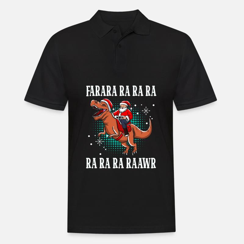Santasaurus Rex - Männer Poloshirt - Schwarz