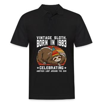 Faultier Geburtstag 1983 Geboren Jahrgang 1983 - Männer Poloshirt - Schwarz - Vorne - Kai (181cm)