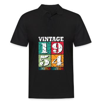 70th Birthday Born in 1954 70 Years - Men's Polo Shirt - black - Front - Kai (181cm)