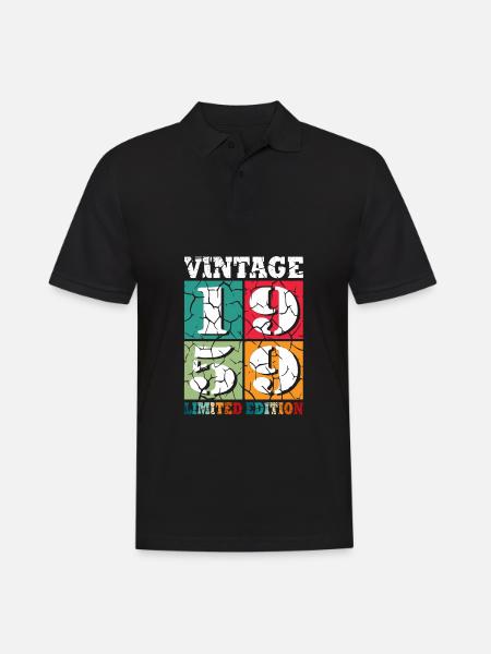65th birthday Born in 1959 65 years old - Men's Polo Shirt - black