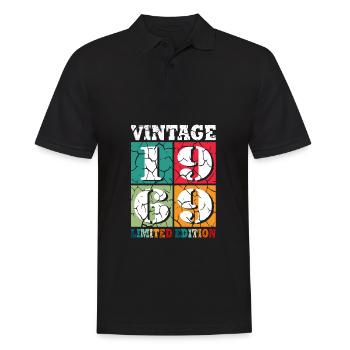 55. Geburtstag Jahrgang 1969 55 Jahre - Männer Poloshirt - Schwarz - Vorne - Kai (181cm)