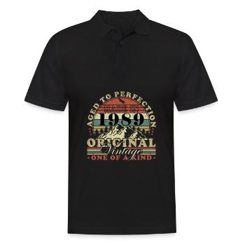 35. Geburtstag Jahrgang 1989 35 Jahre - Männer Poloshirt - Schwarz - Vorne - Kai (181cm)