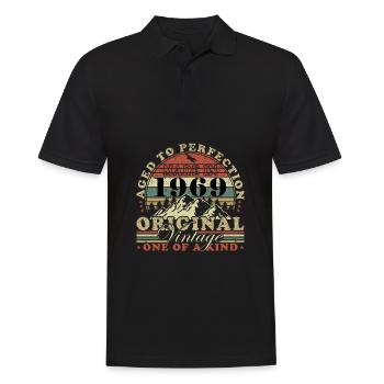 55. Geburtstag Jahrgang 1969 55 Jahre - Männer Poloshirt - Schwarz - Vorne - Kai (181cm)