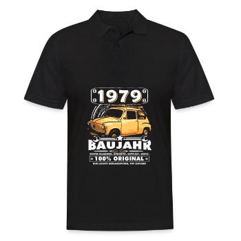Oldtimer Baujahr 1979 Jahrgang Geburtstag Geschenk - Männer Poloshirt - Schwarz - Vorne - Kai (181cm)