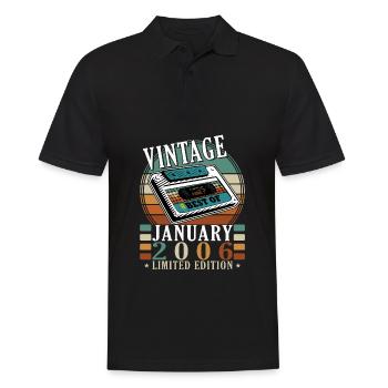 Geburtstagsgeschenk geboren im Januar 2006 - 2006 - Männer Poloshirt - Schwarz - Vorne - Kai (181cm)
